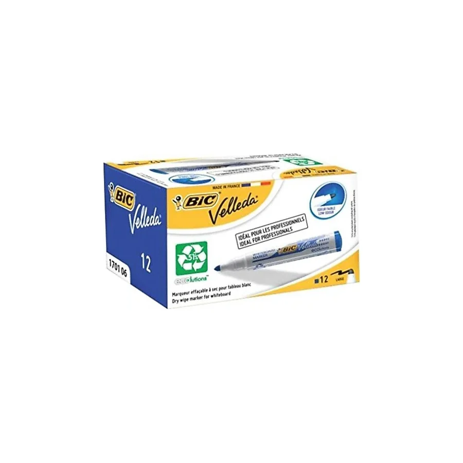 Bic Velleda 1701 Eco Mavi 12'li Tahta Kalemi
