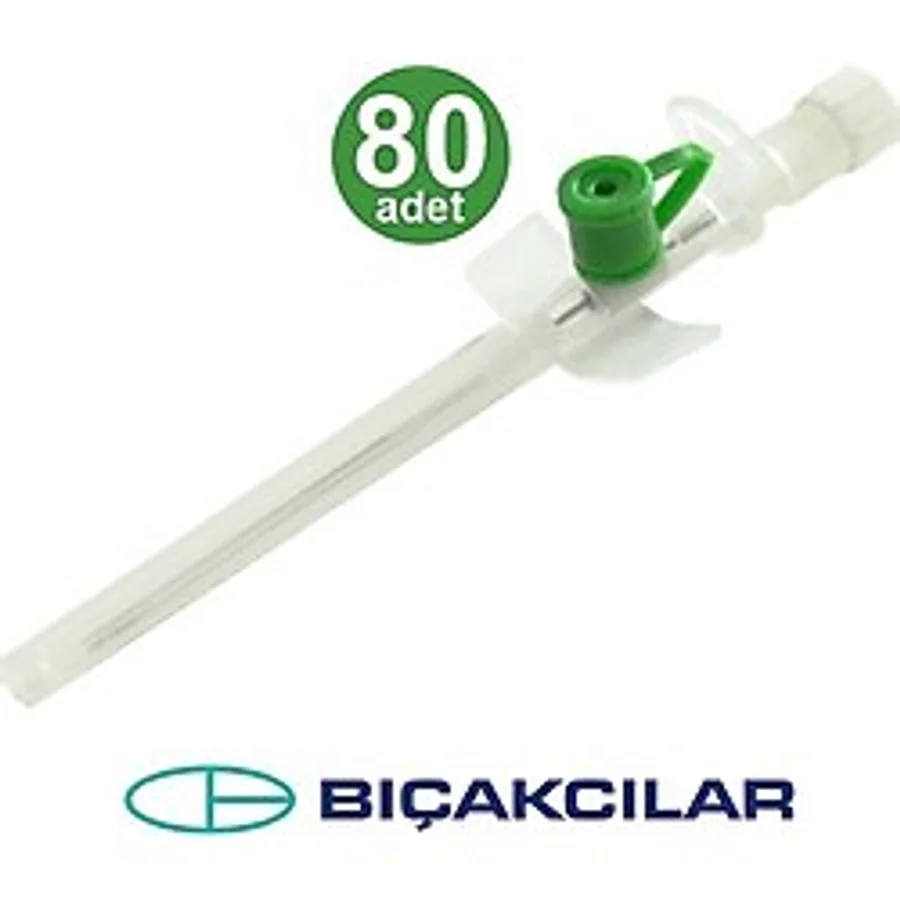 Bıçakcılar Branül (İntraket) Yeşil (18G) 80'li Kutu