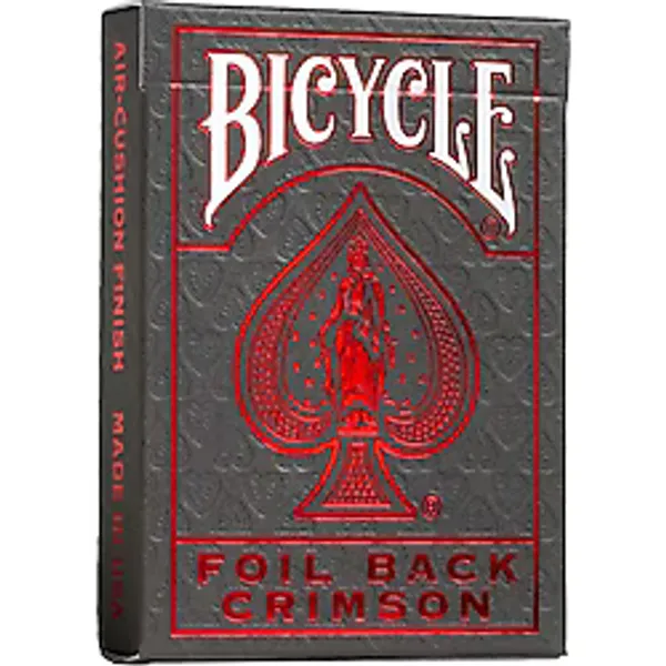 Bicycle Metalluxe Foil Back Crimson (Red) Kırmızı Kart Premium Iskambil Oyun Kağıdı Kartları Destesi - (DipCamo)Charcoal-White