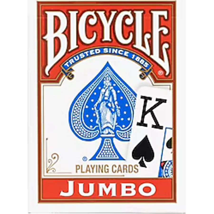 Bicycle Rider Back International Jumbo Endeks Oyun Kartları Poker Boyu, 1 Deste, Kırmızı veya Mavi