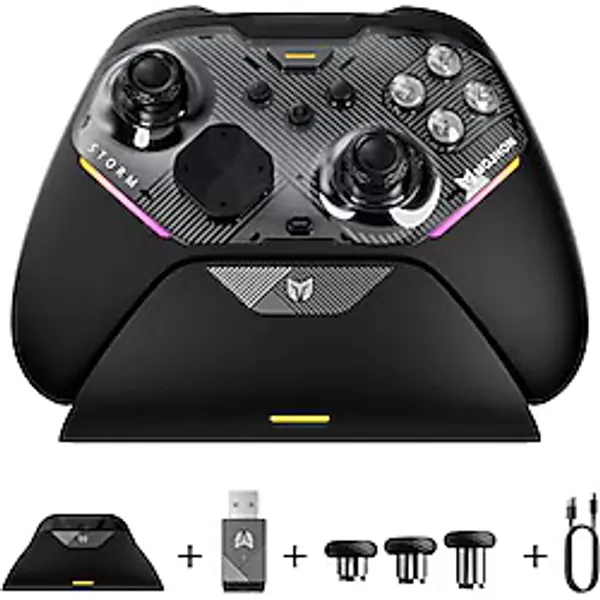 BIGBIG WON Storm(Gale2) Wireless PC Controller, Bluetooth Gaming Controller 2000Hz Polling Rate, Near-Zero Latency, TMR Sticks, Hall & Micro-switch Triggers, 16 Mechanical Buttons