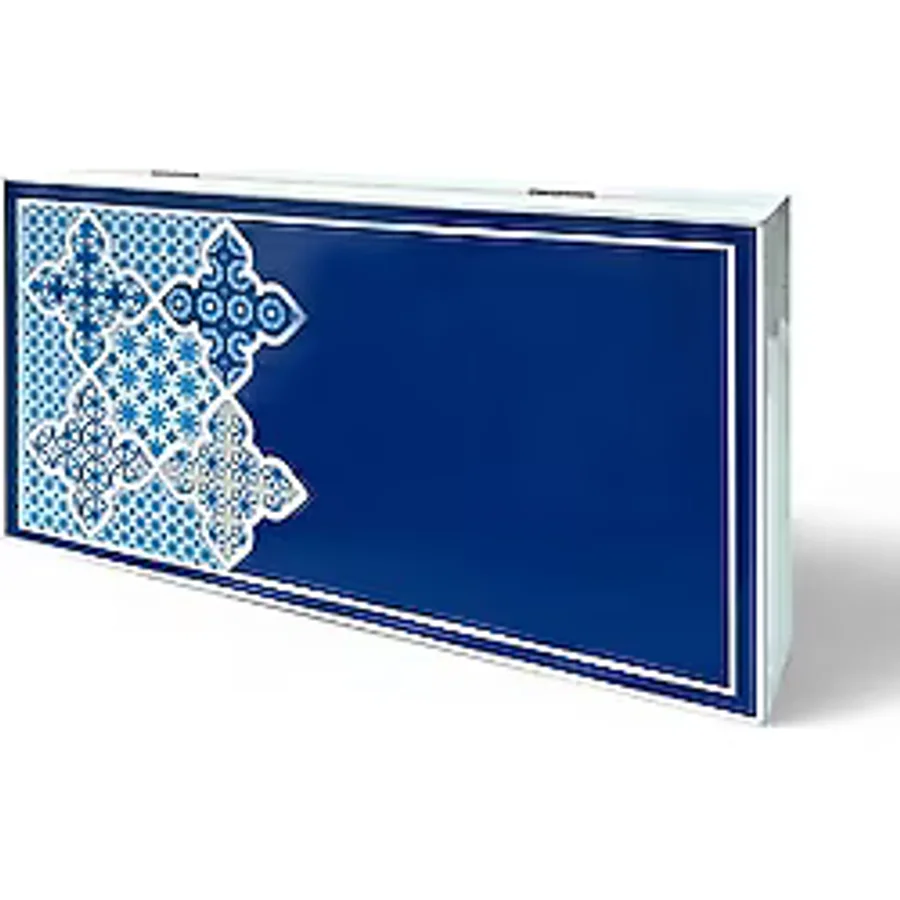 Biggdesign Blue Tile Tavla, Çizilmez Zeminli, Mıknatıslı MDF Kasa, 2 Kat Vernik Cilalı