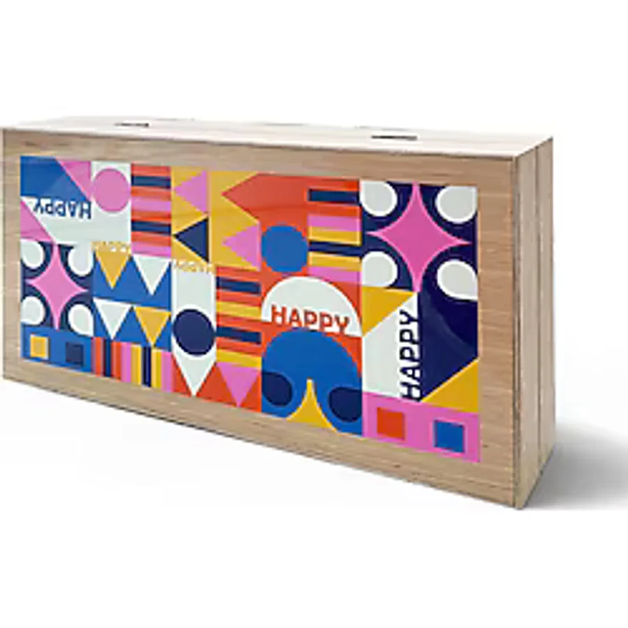 Biggdesign Happy Tavla, Çizilmez Zeminli, Mıknatıslı MDF Kasa, 2 Kat Vernik Cilalı