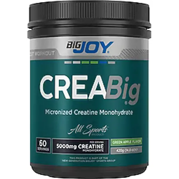 Bigjoy Creabig Toz Yeşil Elma 420g Türkiye Menşeli Mikronize Kreatin Monohidrat İçerir