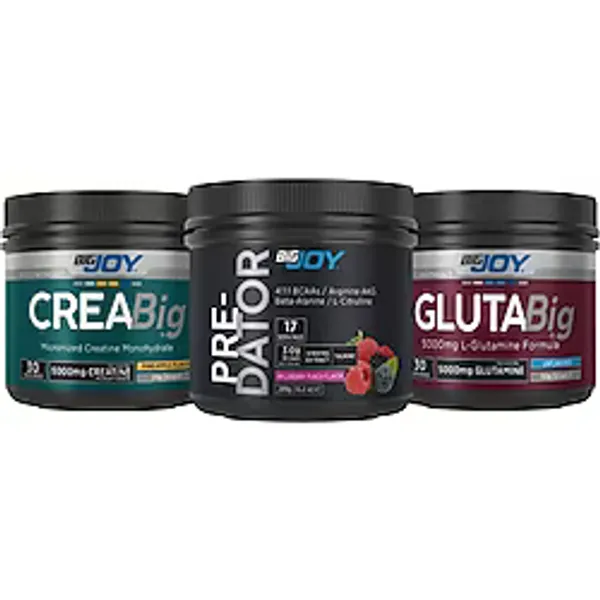 Bigjoy Sports Predator( Preworkout ) Orman meyveli 289g+Glutabig( Glutamin )150gr+ Creabig( Kreatin ) Ananas 210gr