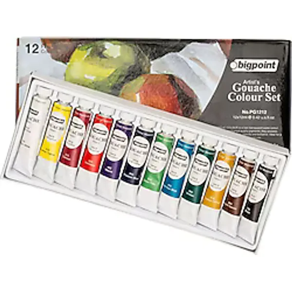 Bigpoint 12 ml 12 Renk Tüp Guaj Boya Seti