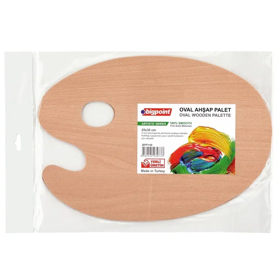 Bigpoint Ahşap Sanatsal Oval Palet 25x35 Cm