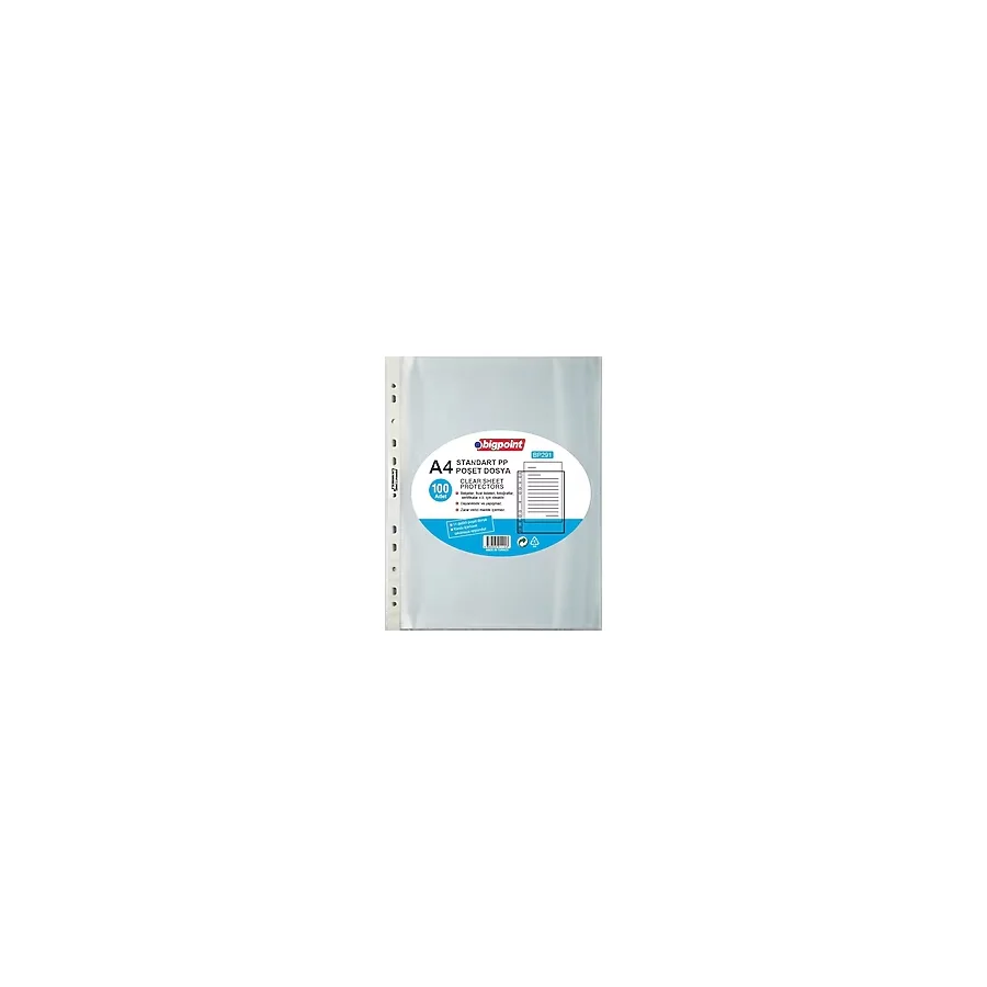 Bigpoint Bp291 Poşet Dosya A4 100 Lü Şeffaf Dosya 10 Paket Föy