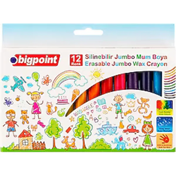 Bigpoint Jumbo 12'li Silinebilir Mum Boya
