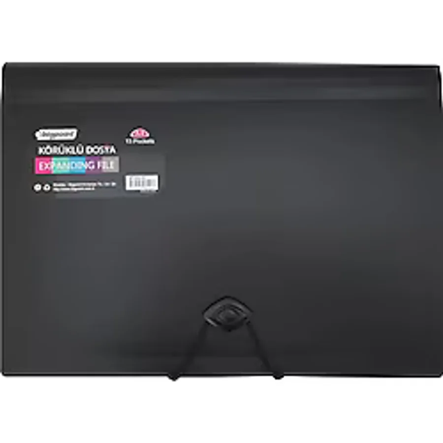 Bigpoint Körüklü Dosya 13 Cepli A4 Siyah Lastikli