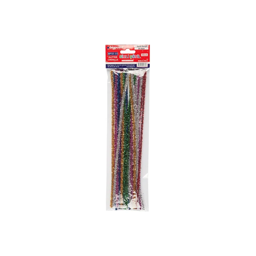 Bigpoint Simli Şönil 30 cm 7 Renk / 25'li Poşet
