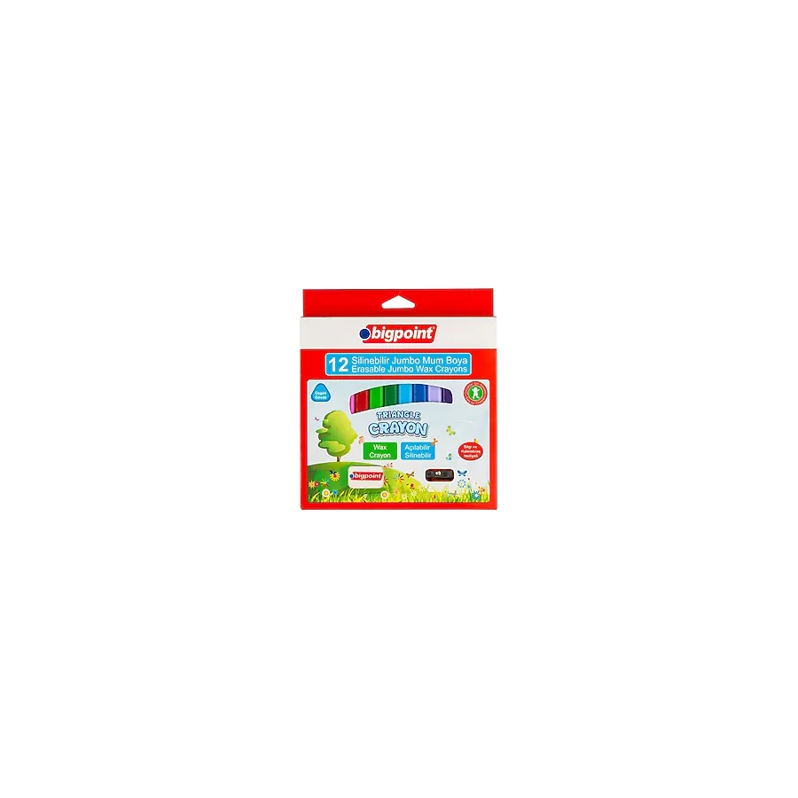 Bigpoint Wax Crayon Jumbo Silinebilir 12'li Mum Boya