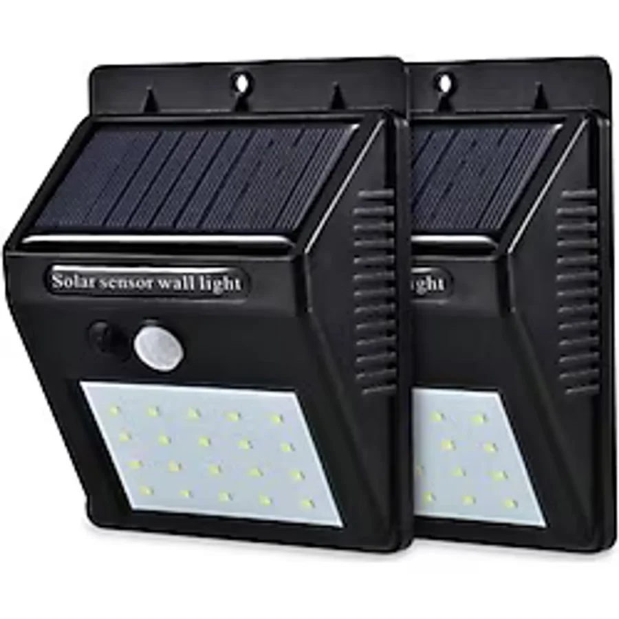 BigSale Güneş Enerjili Solar Lamba 20 Ledli Sensörlü Duvar Tipi Su Geçirmez Led Sokak Bahçe Yol Güvenlik