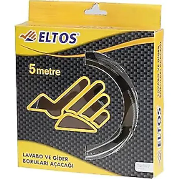 Bijutek Eltos 6 mm Kalınlık Lavabo Açma Teli - Dayanıklı Metal Spiral Gider Açıcı, Tıkanıklık Giderici ve Ergonomik Saplı Gider Borusu Açacağı (5 M)