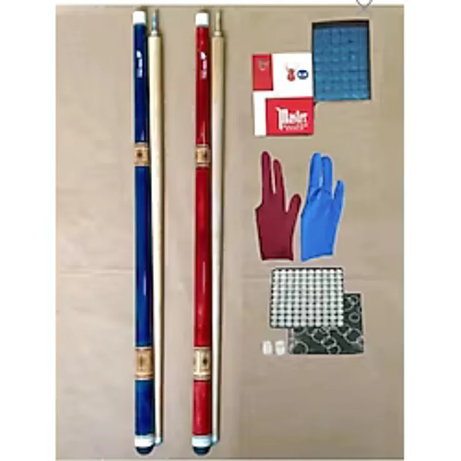 Bilardo Istakası (kingcue) 2 Adet + Tebeşir 12 Adet + Istaka Ucu 10 Adet + Eldiven 2 Adet Takım3