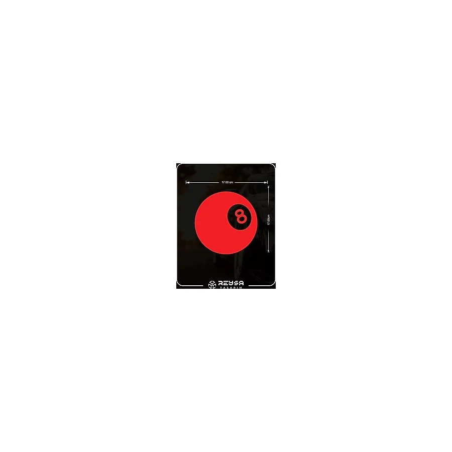 Bilardo Topu Stikcer 17x17 Cm Kırmızı
