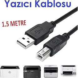 Bilgisayar Usb Yazıcı Kablosu Printer Kablosu 1,5 Metre
