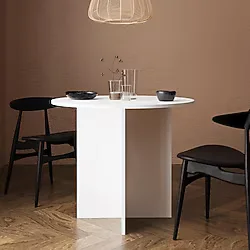 Bimossa L0120 Linet Yuvarlak Yemek Masası Salon Mutfak Masası 4 Kişilik - Beyaz
