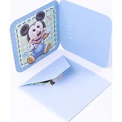 Bimotif 2li Doğum Günü Kartpostal Zarf Seti, Mavi 5 Adet