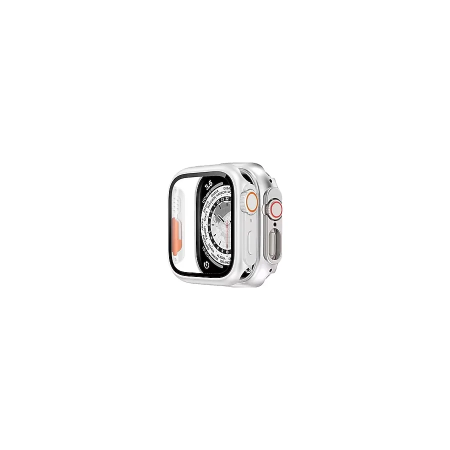 Binano Apple Watch 44mm Ultra Dönüştürücü Kasa ve Ekran Koruyucu Beyaz