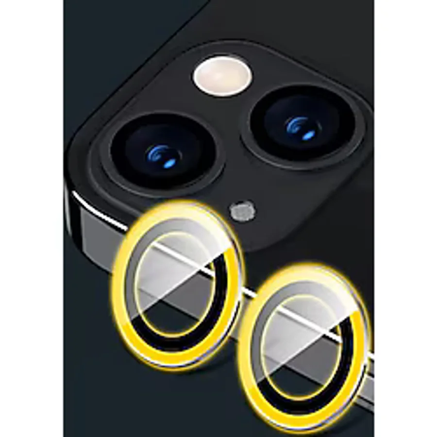 Binano iPhone 13/13 Mini Fosforlu Kamera Koruyucu Sarı