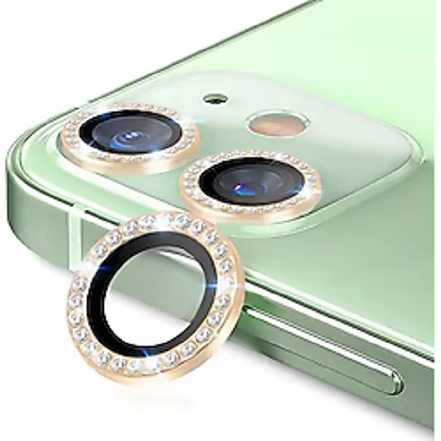Binano Iphone 13/13 Mini Taşlı Gold Kamera Koruyucu