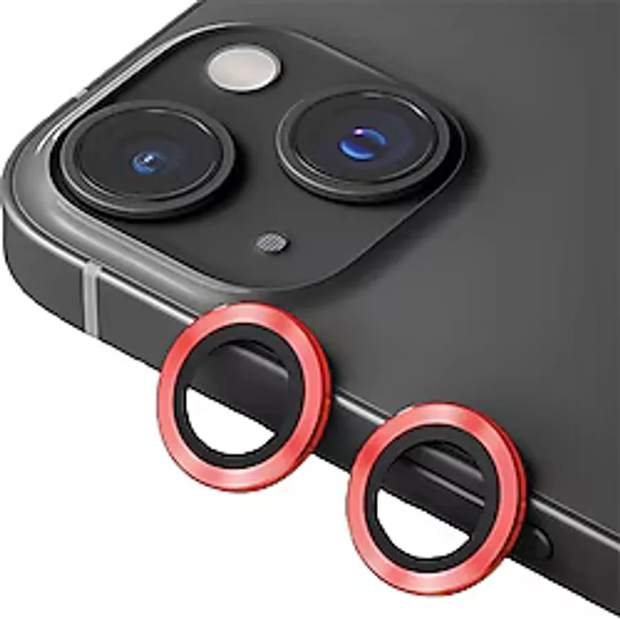 Binano Metal Ring iPhone 14/14 Plus Kamera Koruyucu Kırmızı