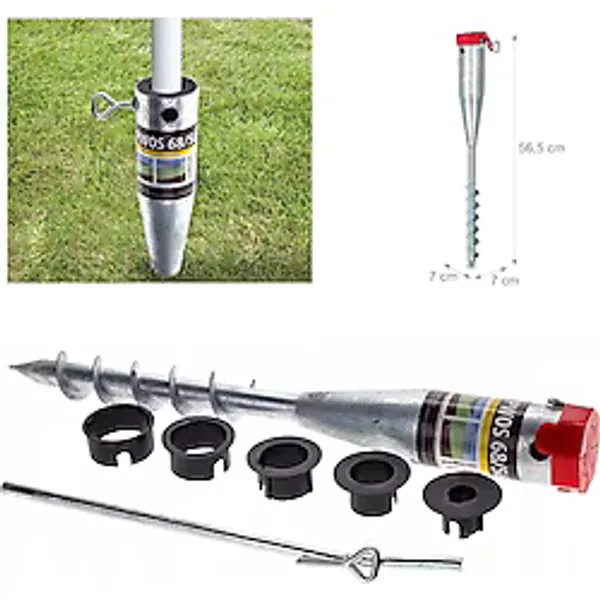 Binbirreyon Binbir Reyon Çelik Şemsiye Kazığı Burgulu 56CM Şemsiye Ayağı 26-68MM Çap Uyumlu Dayanıklı Malzeme- AA353