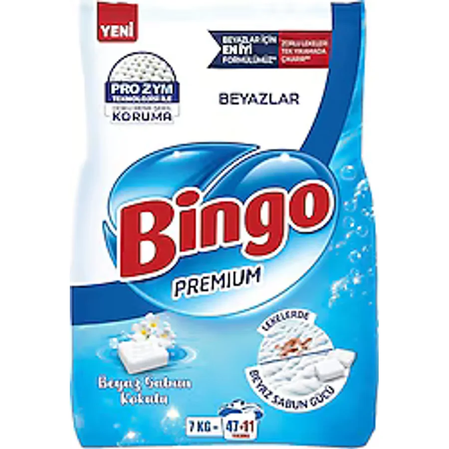 Bingo Matik Premium Beyazlar için 7 kg Toz Deterjan