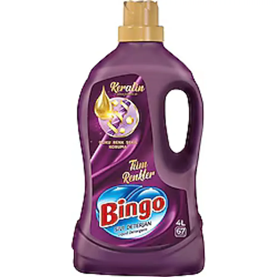 Bingo Onaran Koruma Beyazlar ve Renkliler için Sıvı Deterjan 67 Yıkama 4 lt