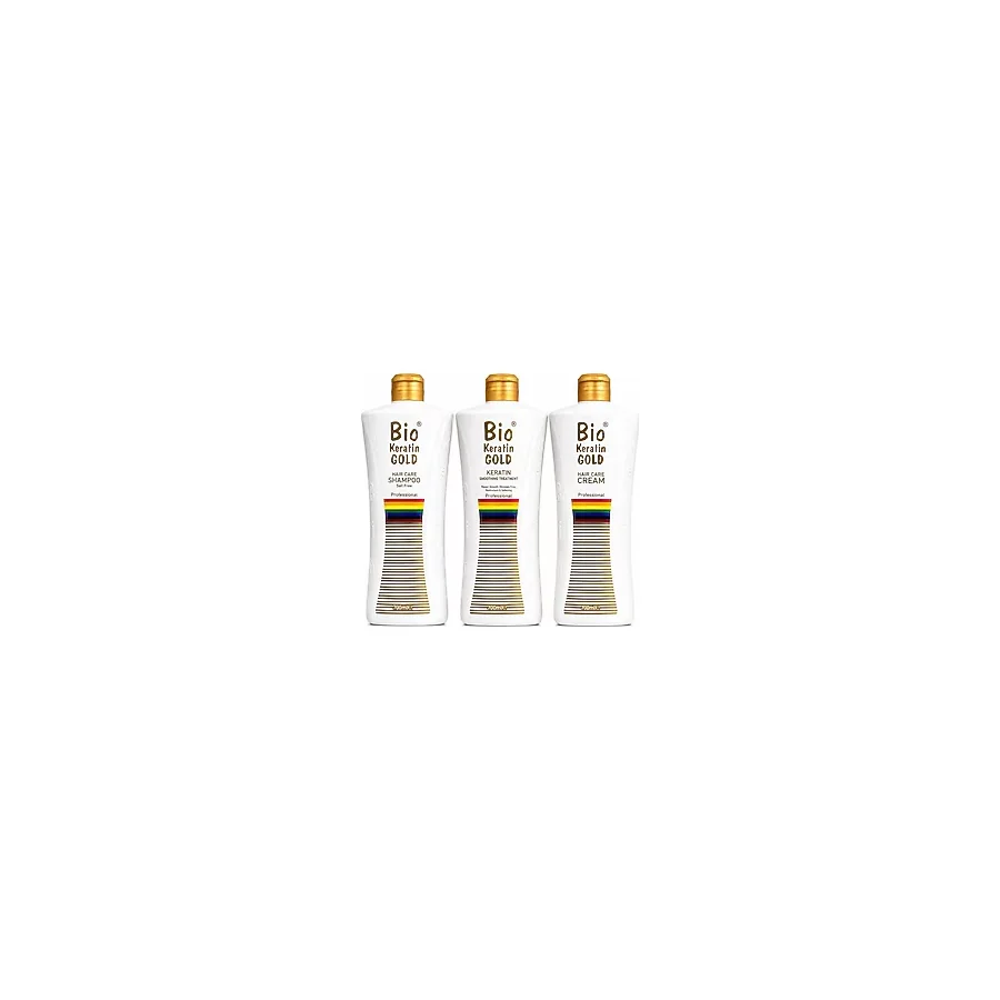 Bio Keratin Gold 3'lü Set Düzleştirici Saç Bakımı 700 ml Sıvı Formda Brezilya Fönlü Saçlar İçin