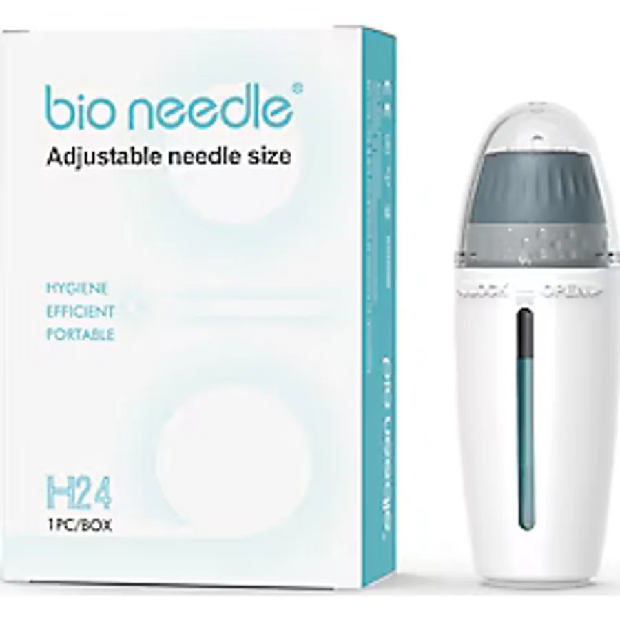 Bio Needle H24 Titanyum 24 Iğneli Dermastamp Ayarlanabilir İğne Uzunluğu + Temizleme Spreyi