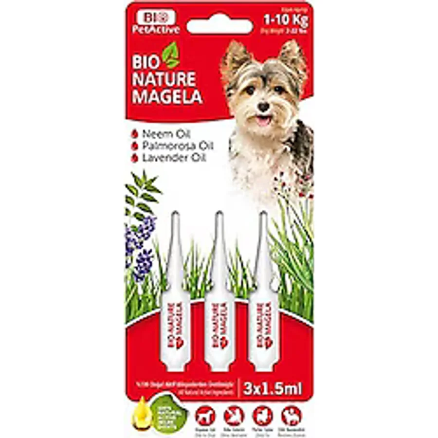 Bio PetActive Bio Nature Magela 3x1.5 ml 1-10 kg Köpek Ense Damlası