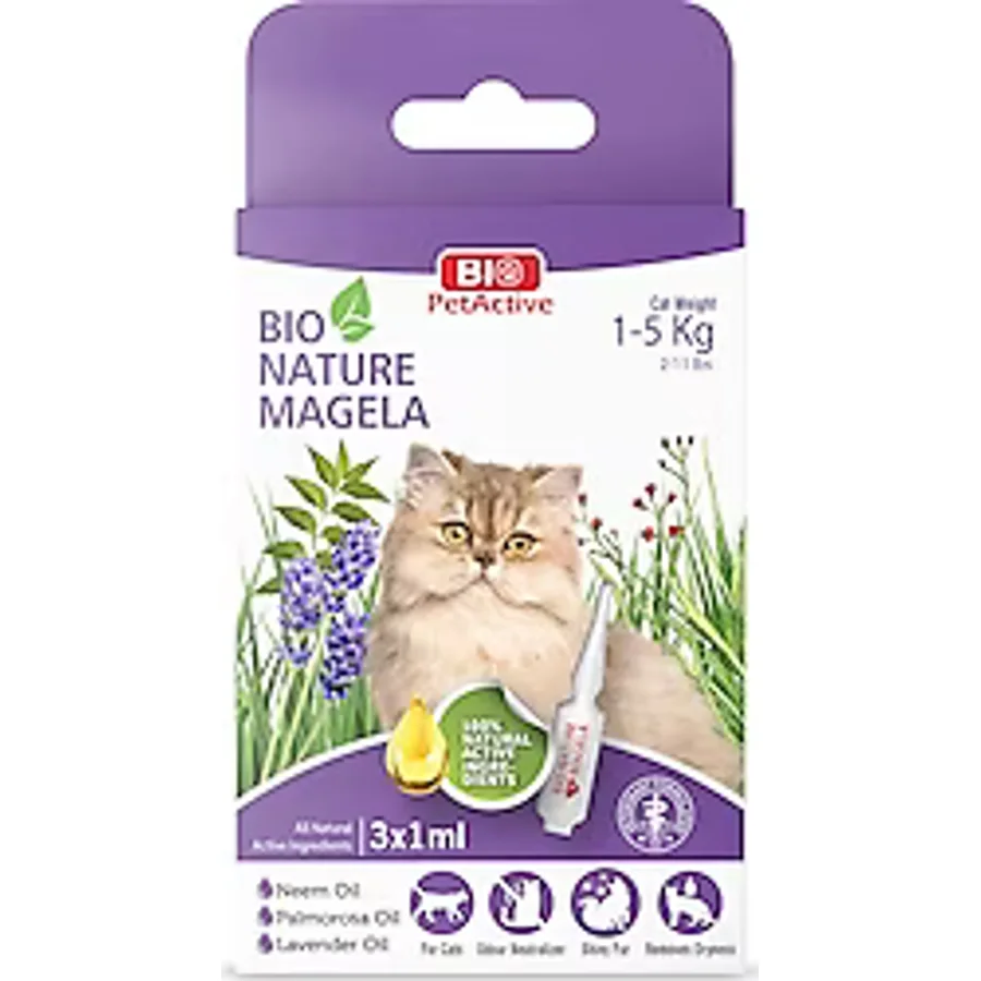 Bio PetActive Bio Nature Magela 3x1 ml 1-5 kg Kedi Ense Damlası