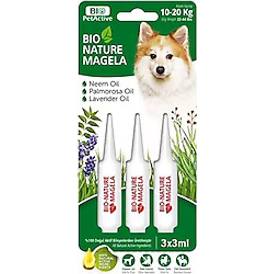 Bio PetActive Bio Nature Magela 3x3 ml 10-20 kg Köpek Ense Damlası