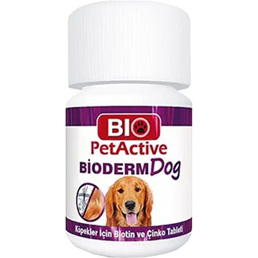 Bio PetActive Biodermdog Köpekler için Biotin ve Çinko Takviyesi 75 Tablet