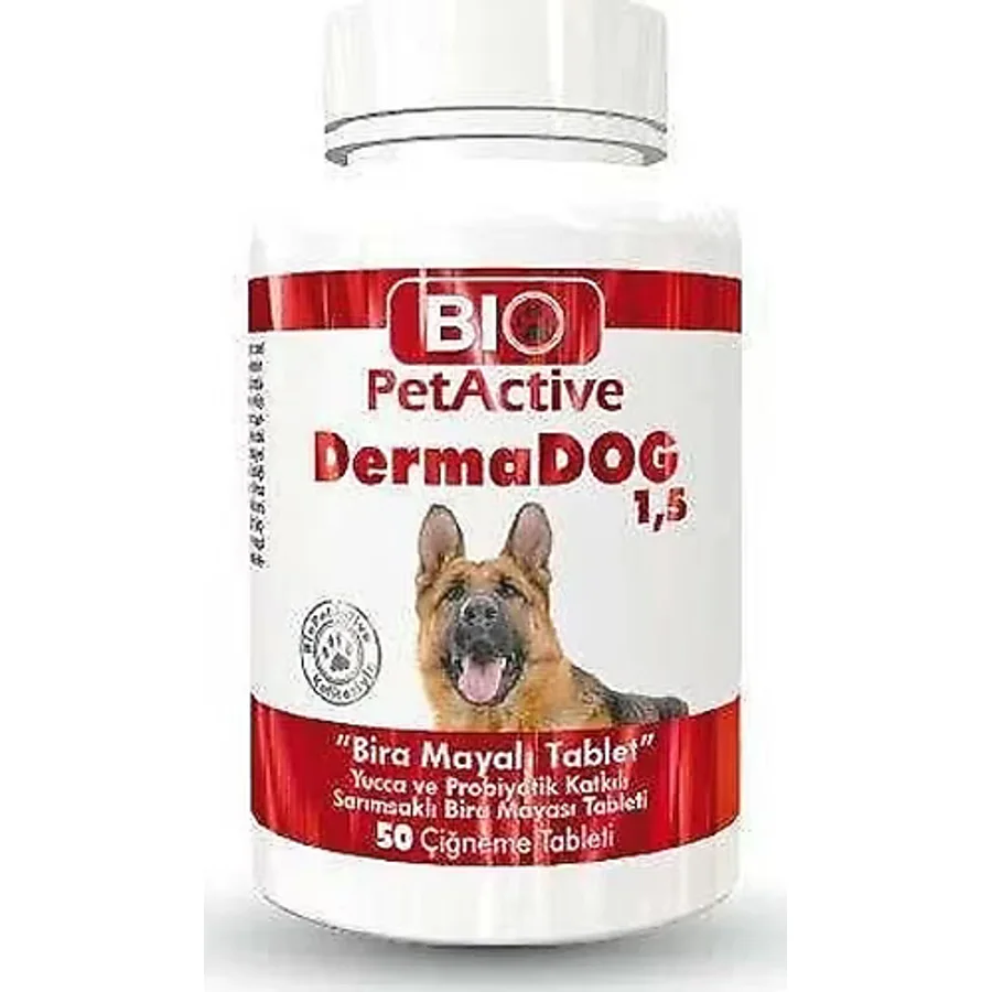 Bio PetActive Dermadog 1,5 Köpekler İçin Sarimsakli Maya Tableti 50 Adet