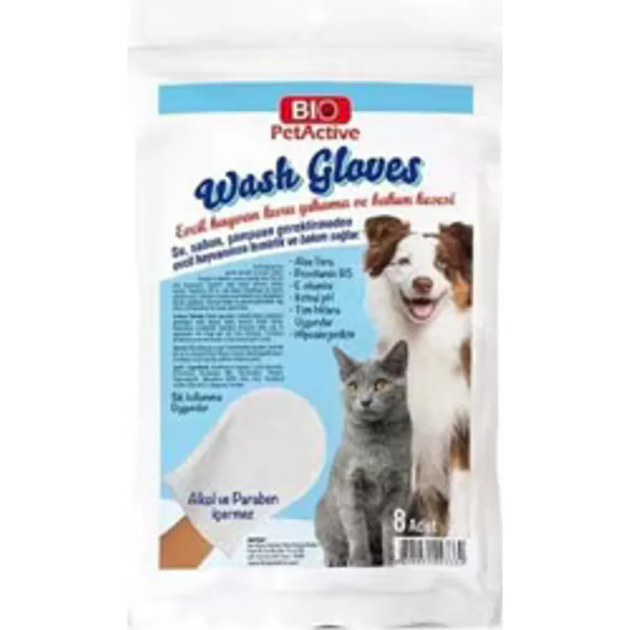 Bio PetActive Wash Gloves 8'li Kedi Köpek Yıkama Eldiveni