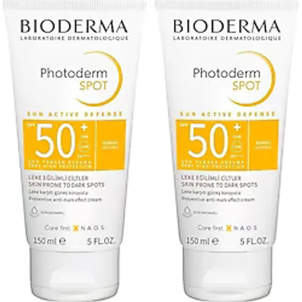 Bioderma Photoderm SPOT SPF50+ Leke Karşıtı, Glabridin İçeren Yüksek Korumalı Yüz ve Vücut Güneş Kremi 150 Ml (2 paketi)