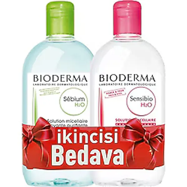 Bioderma Sebium H2O 500 ml + Sensibio 500 ml Yüz ve Makyaj Temizleme Suyu
