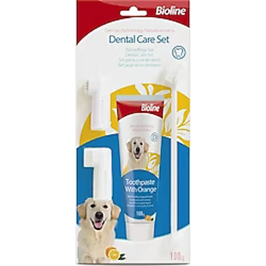 Bioline Portakal Aromalı 100 gr Köpek Ağız Bakım Seti
