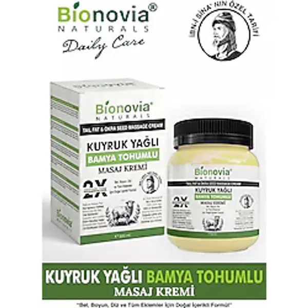 Bionovia Ağrı Giderici Masaj Kremi 300 ml Unisex Alkol İçermeyen Kuyruk Yağı Bamya Tohumu