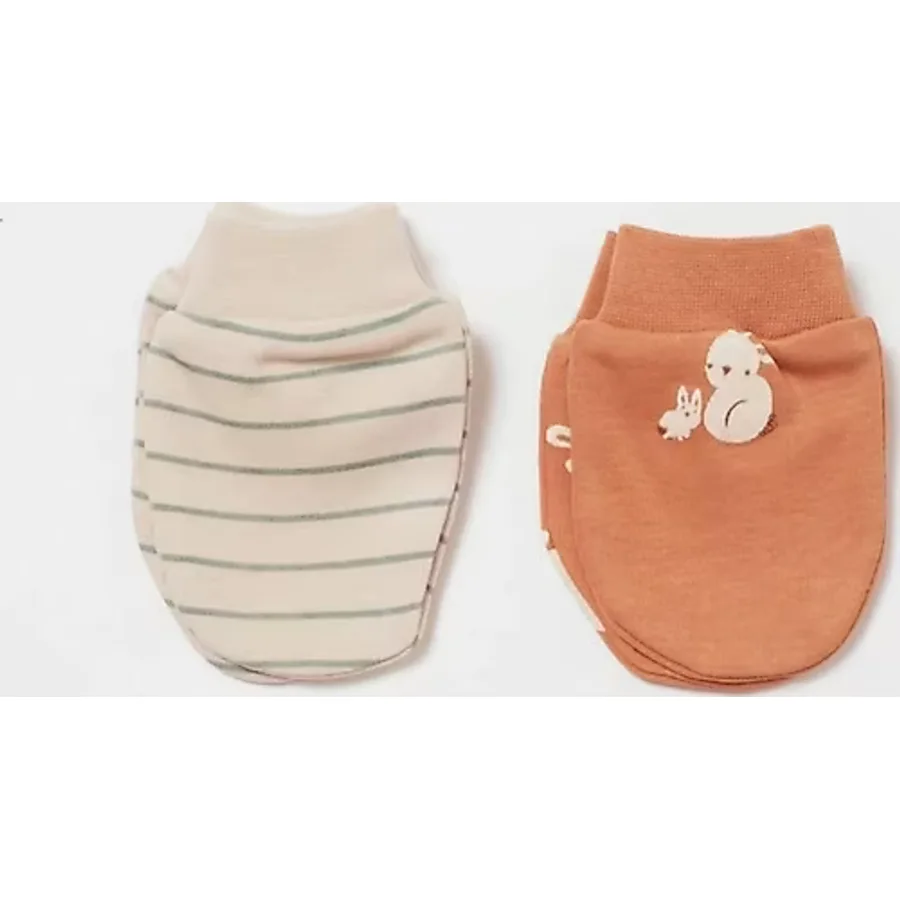 Biorganic Cool Lines Bunny 2'li Bebek Eldiveni 72219 Bej - Hardal
