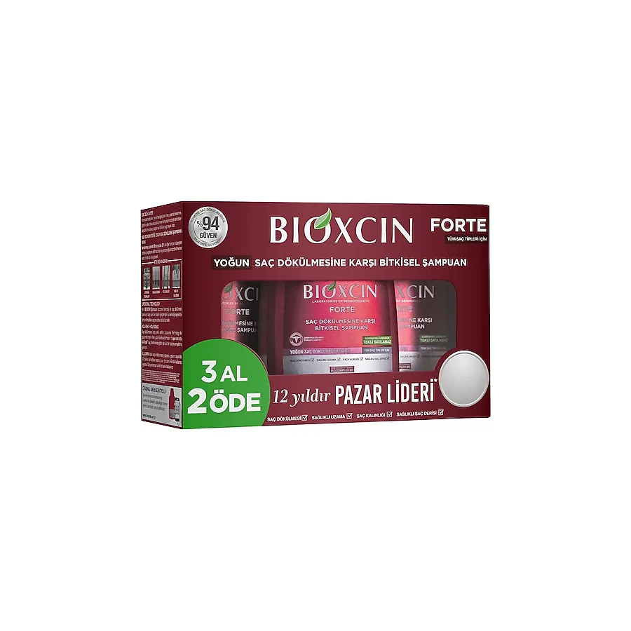 Bioxcin Forte 3x300 ml Saç Dökülmesine Karşı Şampuan