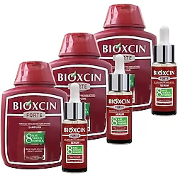 Bioxcin Forte Şampuan 300 ml + Saç Serumu 30 ml 3 Adet Tanışma Paketi