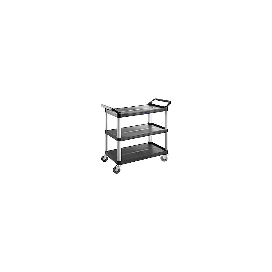 Biradlı BRD-54 Plastik Servis Arabası, 52x96x107 cm, Siyah