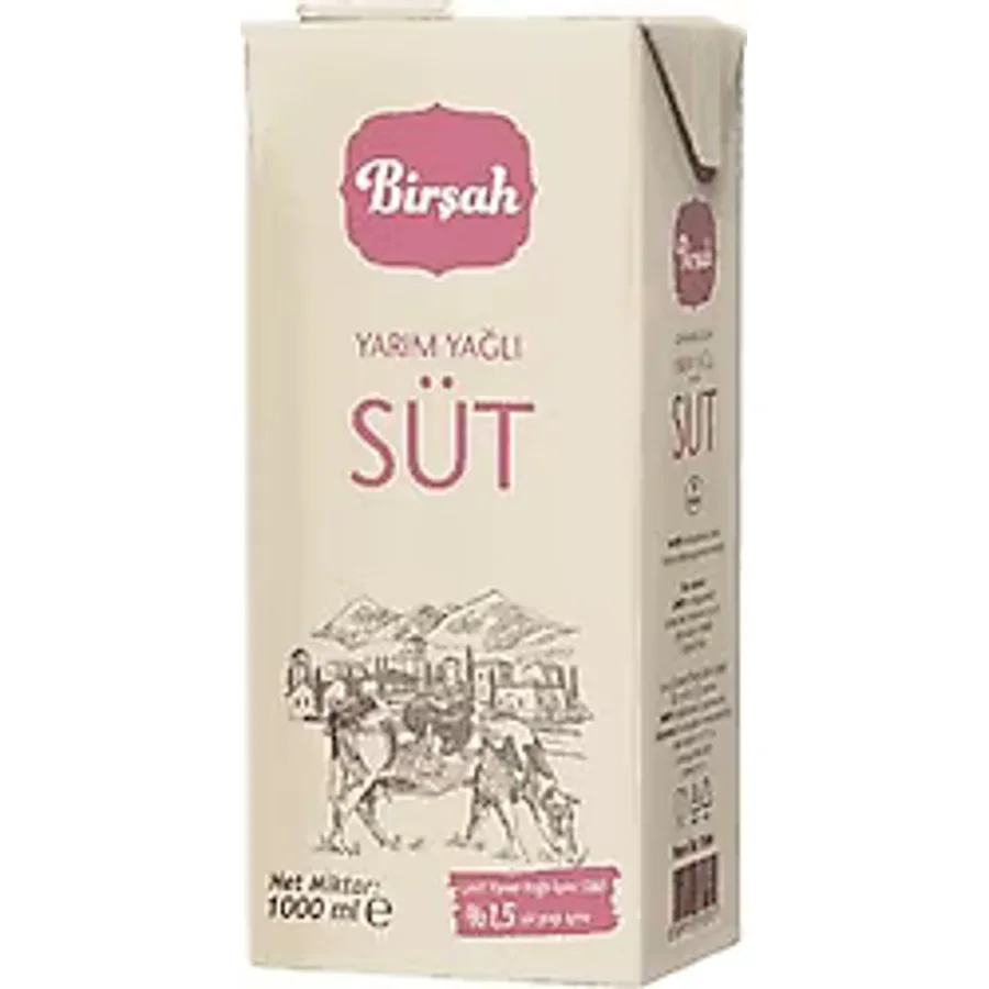 Birşah 1 lt Yarım Yağlı Süt