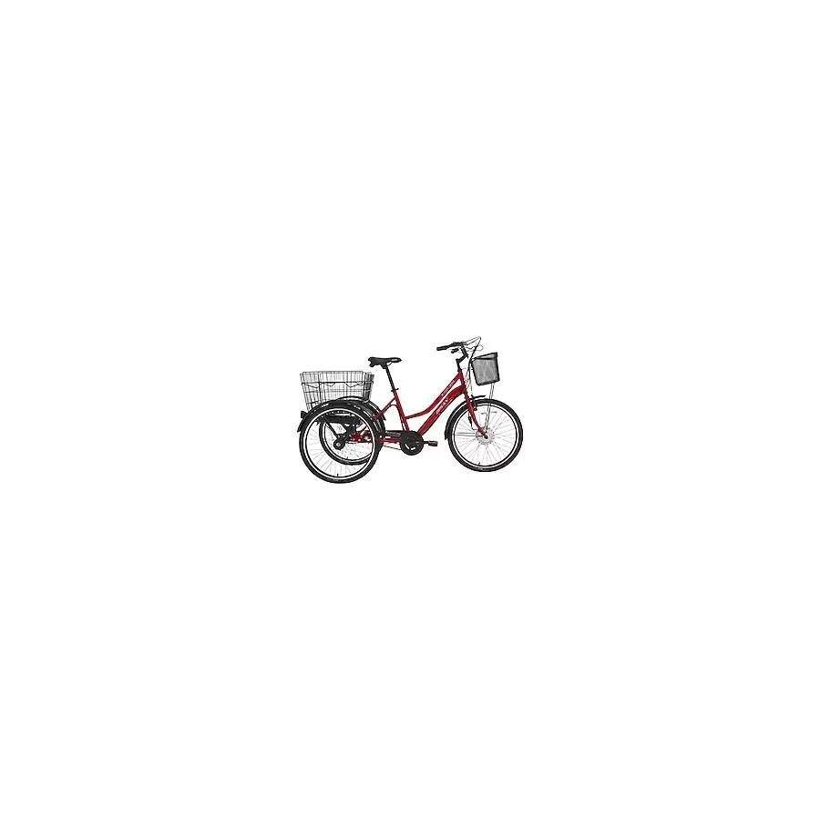 Bisan E-Porter L Üç Tekerli Elektrikli Bisiklet 44Cm V 24 Jant Nex.3 Vites Bayrak Kırmızı Beyaz