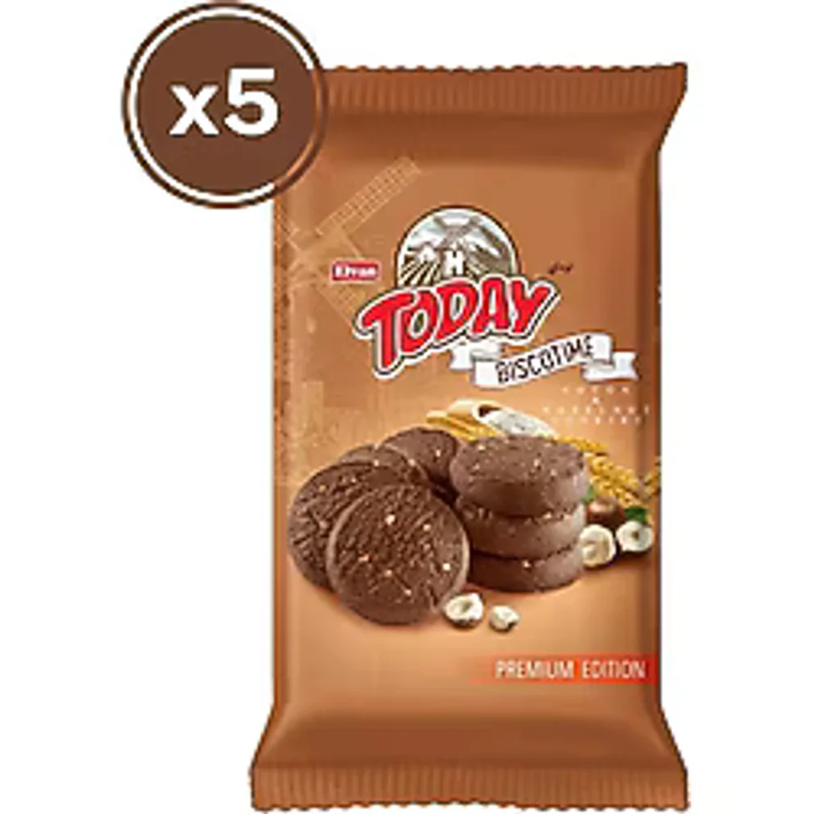 Biscotime Kakaolu Fındık Parçacıklı Kurabiye 250 Gr. (5 Adet)