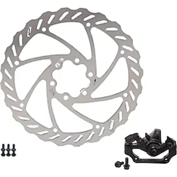 Bisiklet Fren Kaliperi + 160 Mm 6 Vidalı Rotor Seti Bisiklet Disk Fren Arka Rotor+Kaliper Set